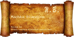 Machka Blandina névjegykártya